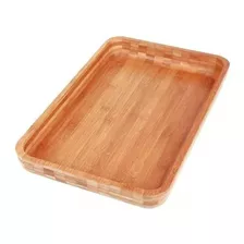 Gamela Bandeja De Madeira Bamboo Retangular 30x45cm Mor