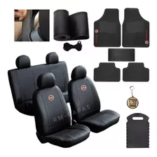 Kit Capas Couro Tapetes Volante Fiat Palio 2010 2 Portas