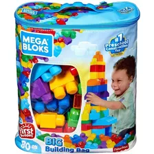 Blocos De Montar Sacola Grande Com 80 Peças Mega Bloks