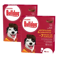 Kit 2 Coleira Bulldog Antipulgas E Carrapatos 64 Cm - Coveli