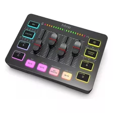 Mesa Audio 4 Canais Rgb Fifine Gaming Mixer Ampligame Sc3 