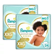 Kit 2 Pacotes Fraldas Pampers Premium Care Xxg 48 unidades