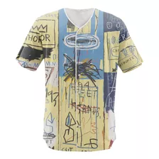 Camisa Jersey Basquiat Arte Pixo Graffiti Street Retro Verão