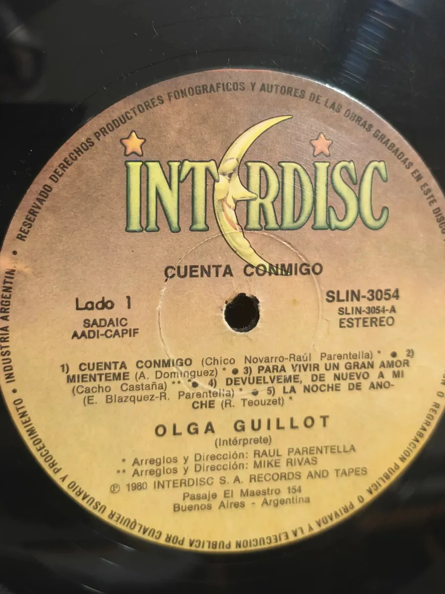 Olga Guillot - Cuenta Conmigo - vinilo 1980