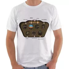 Camisa Avião Camiseta Painel De Instrumentos Helicoptero