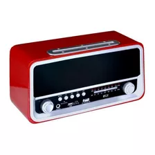 Radio Bluetooth Portátil Retro Irt Usb Am Fm Rojo Fx