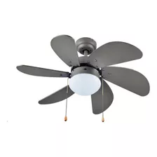 Ventilador De Techo Con Lampara 30 60w Ventum Gris Igoto