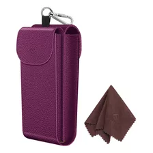 Funda Doble Para Gafas Fintie, Piel Vegana, Color Morado, Co