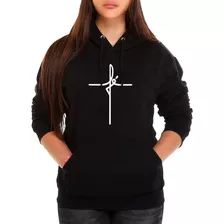 Moletom Estampado Feminino Fé Canguru Blusa De Frio