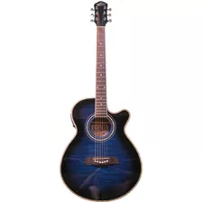 Guitarra Electroacústica 6 Cuerdas Oscar Schmidt Og10cef Color Azul Transparente