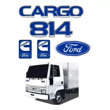 Kit Adesivos Resinados Emblemas Ford Cargo 814 Completo Cor Azul