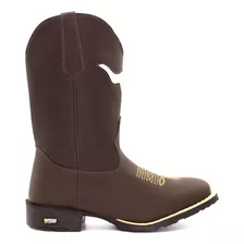 Bota Texana Masculina Asa Peão Country Em Couro Bordado 