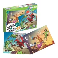 Jogo Quebra Cabeça Infantil Peter Pan Fantasia 2 Em 1 60pçs 