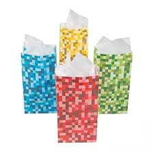 Bolsas De Papel Pixeladas Para Dulces Varios Colores