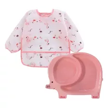 Kit Pratinho Raso E Babador Infantil Introdução Menina Buba