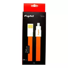 Cable Fujitel Usb A Micro Usb 24cm Plano Imantado Naranja Fx