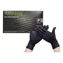 Luva Nitrílica Black S/ Talco - Supermax C/100 Preto Tam P