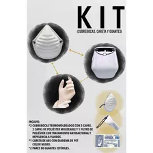 Cubrebocas Careta Y Guantes ( 5 Kit Por Unidad )