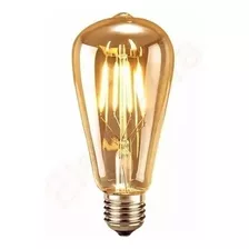 4lâmpada Filamento Led Decorativa Retrô Vintage Âmbar St64 Luz Amarela 220v