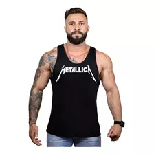 Regata Masculina Metallica Banda Show Musica Cavada Preta