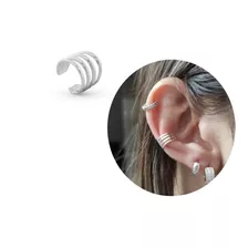 Piercing Pressão Fake Orelha Ear Em Prata 925 Maciça 4 Fios 