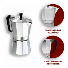 Cafeteira Italiana Expresso 420ml 9 Xicaras Em Alumínio Inox Cor Prata