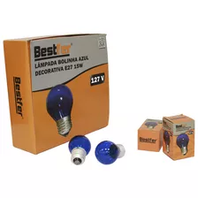 Lampada Bolinha Azul E27 15w 127v Bestfer 1 Unidade