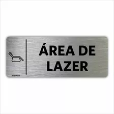 Placa Indicação Setor Portas - Área De Lazer - 8x20cm