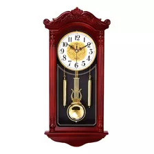 Relógio Parede Estilo Madeira Antigo Pêndulo Grande 63cm A66