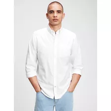 Camisa Oxford Hombre Blanco Gap
