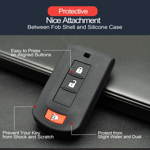 2 Pzas Para Mitsubishi Smart 3 Botones Funda De Silicn Fob  Foto 4