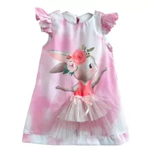 Vestido Infantil De Páscoa Coelhinha 3d Bebê Trapézio Coelha