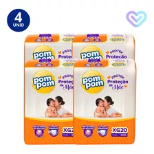  Kit 4x Pacotes De Fraldas Protek Proteção De Mãe Pompom