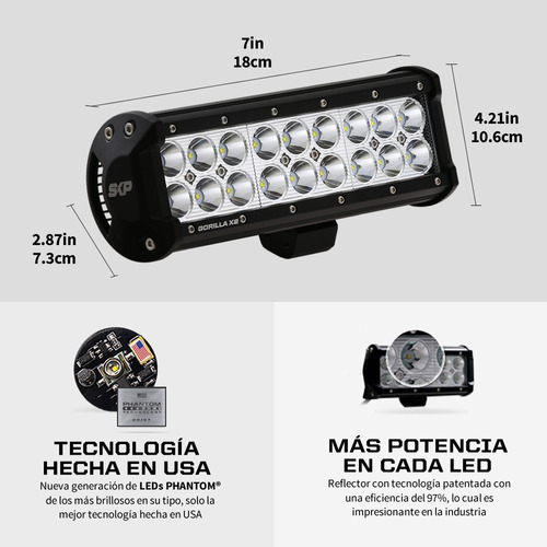 Barra De Led Skp Gorilla X2 De 54w Hid Piaa Jeep Rzr 4x4-op Foto 8