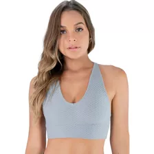 Top Tecido Bolha Feminino Fitness Nadador Ginástica