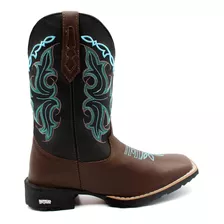 Bota Texana Feminina Country Botina Bico Quadrado Oferta