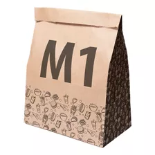 Saco De Papel Fast Food Delivery M1 35x28x18cm - 50 Unidades