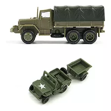  Miniaturas Jeep E Caminhão Militares 1:72 Cenário Diorama 