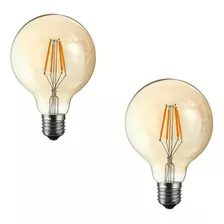 2 Lampada Led Filamento Led Retro Vintage Edison G80
