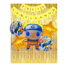 Kit Globos Metalizados Naruto Shippuden Decoración Niños