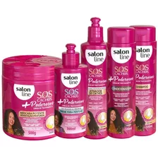 Kit Salon Line S O S Cachos Poderosos Completo 5 Produtos