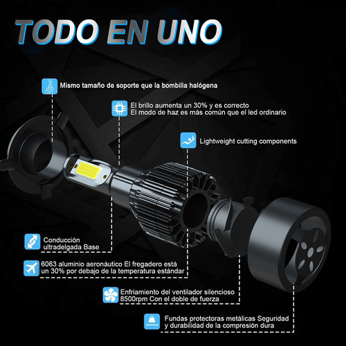 Kit De Faros Led De Luz Alta/baja Para Nissan March 12-19 Foto 7