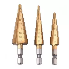 Kit C/3 Brocas Escalonadas (3-12, 4-12, 4-20mm) Para Metal