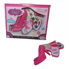 Kit Estojo De Maquiagem Infantil Sapato Rosa Pq