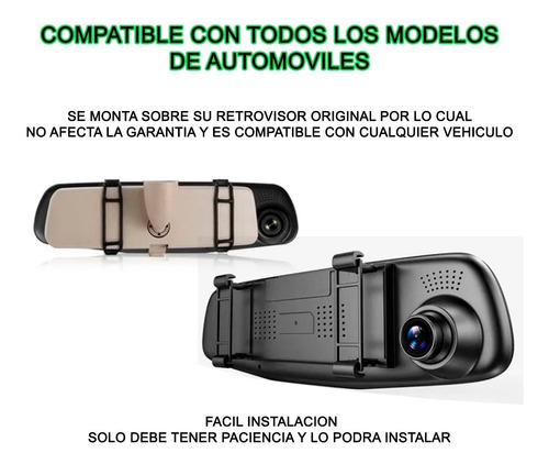 Espejo Retrovisor Dvr Pantalla 4.3, 2camaras, Logo  Pontiac Foto 3