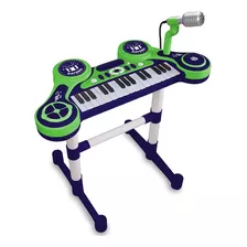 Piano Eletrônico Verde Infantil Com Microfone Unik Pe1806-m