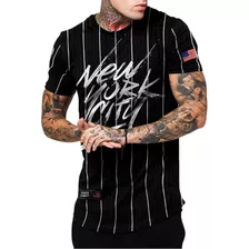 Camiseta Longline Blusa Hiphop Rap Masculina New York City