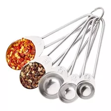 Kit 5 Peças Colher Medidora Medidas Em Aço Inox Casa Cozinha