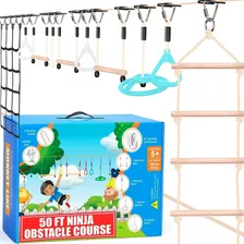 Carrera De Obstáculos Ninja Warrior Para Niños, 2 X 50 Pies,