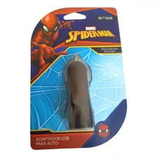Cargador De Carro Con Puerto Usb Spider-man En Negro